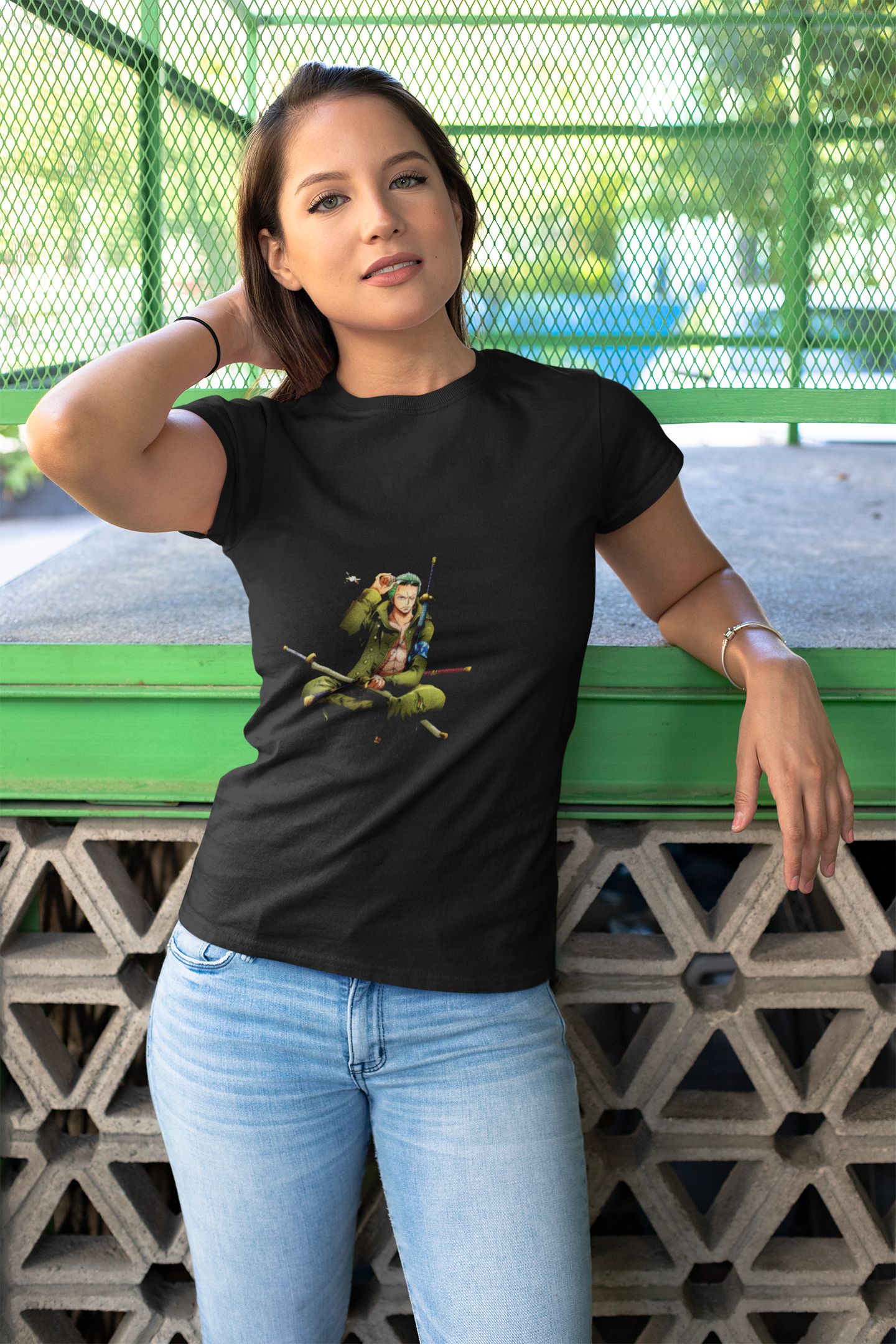 Anime Women's Round Neck Zoro TShirt - Kiseki Apparels