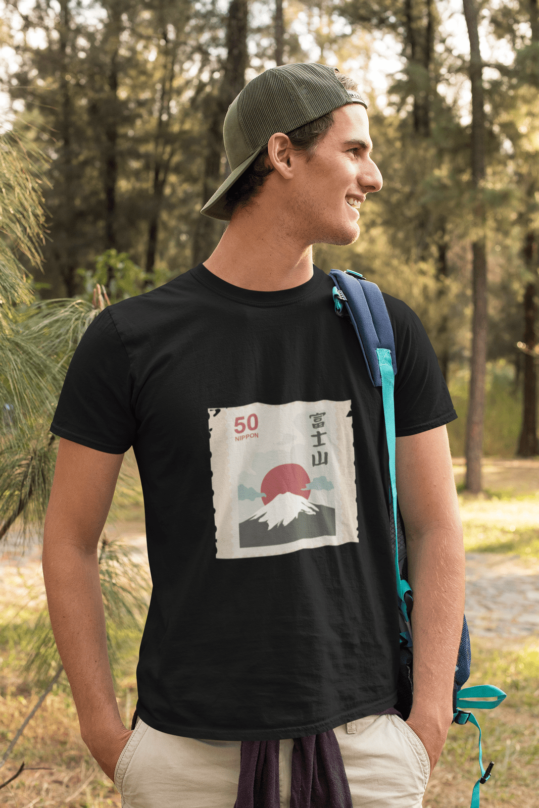 Men's Round Neck Mount Fuji Stamp T-Shirt - Kiseki Apparels