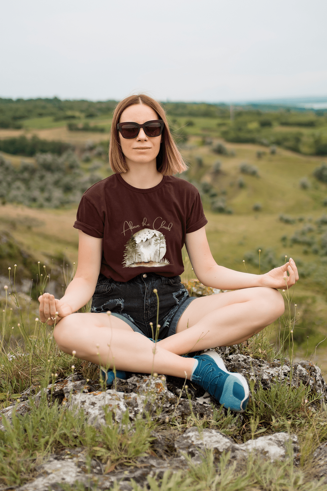 Women's Round Neck Mountain T-Shirt - Kiseki Apparels