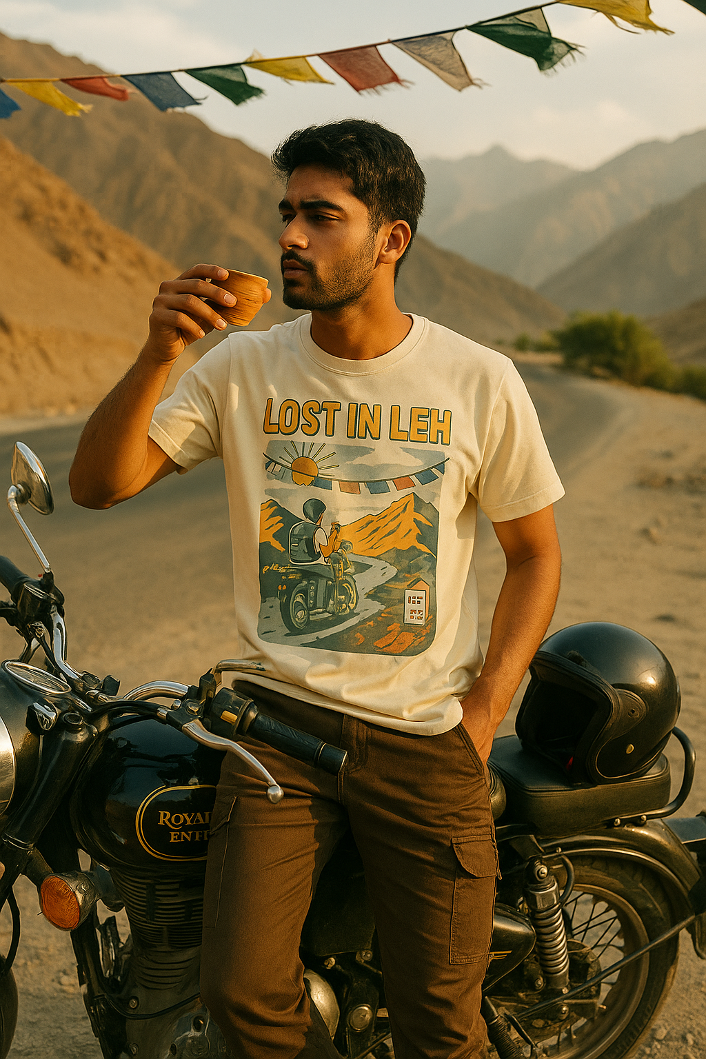 Men's Classic Round Neck Leh T-Shirt