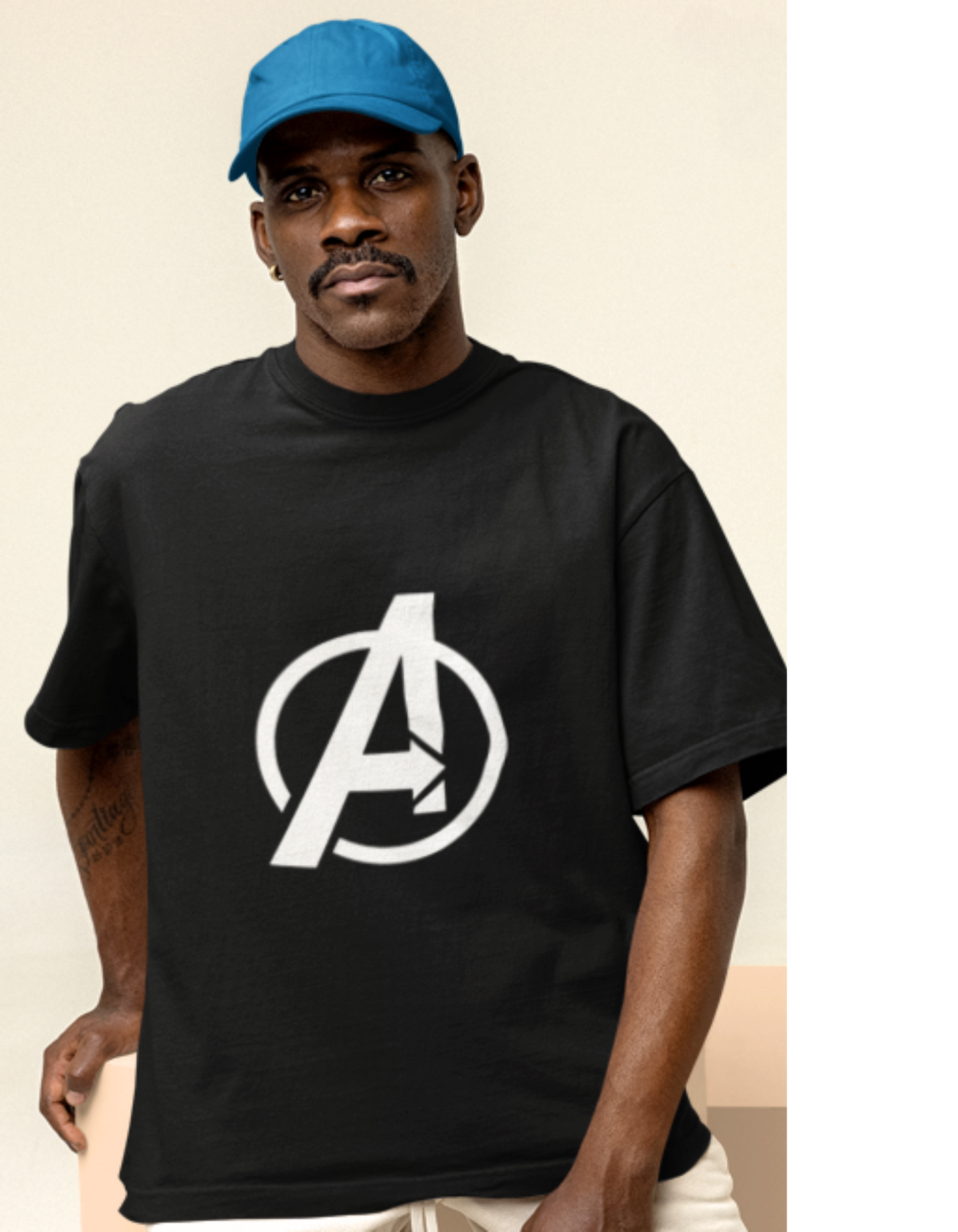 Men's Avenger's Puffed Emblem Oversized Tee