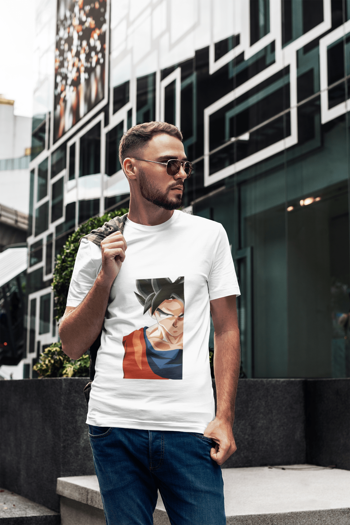 Anime Goku Men's Round Neck T-Shirt - Kiseki Apparels
