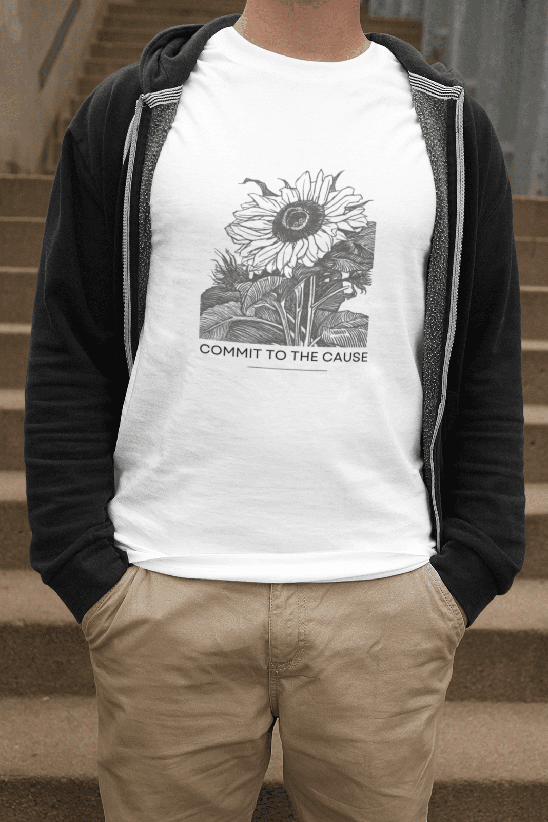 Men's Round Neck Commit to Cause TShirt - Kiseki Apparels