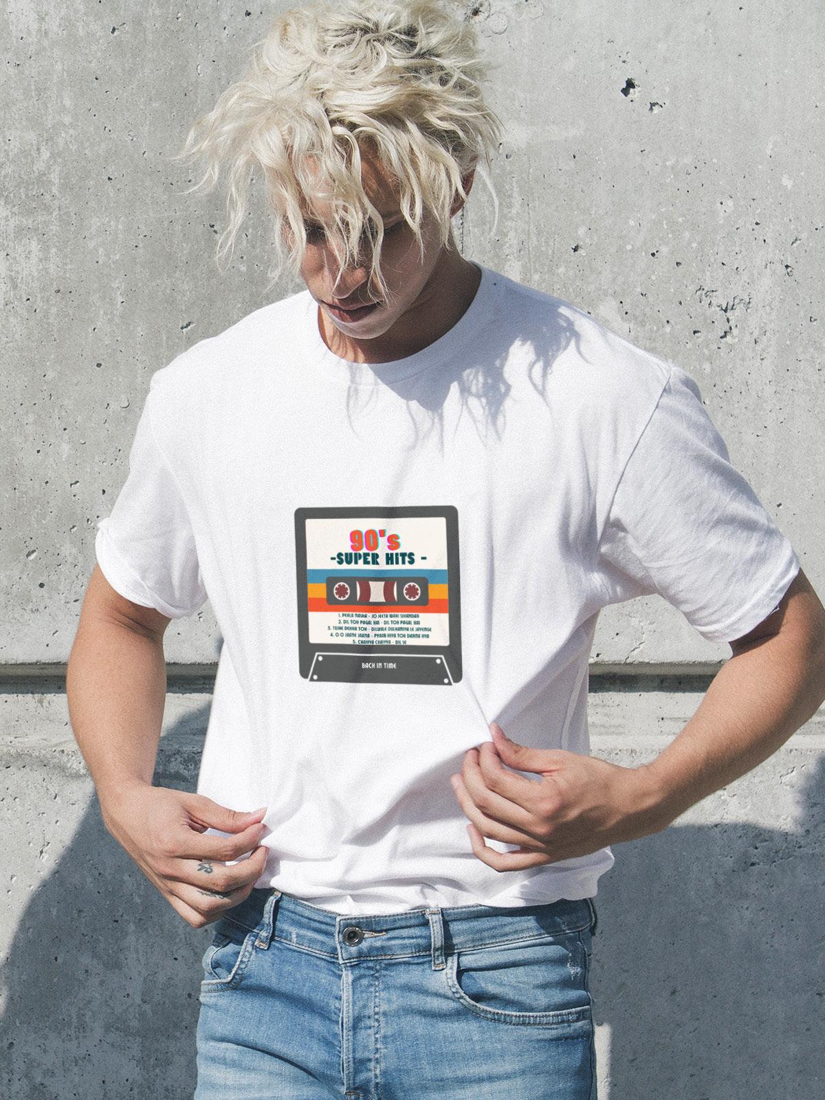 Retro Cassette Men's Round Neck T-Shirt - Kiseki Apparels