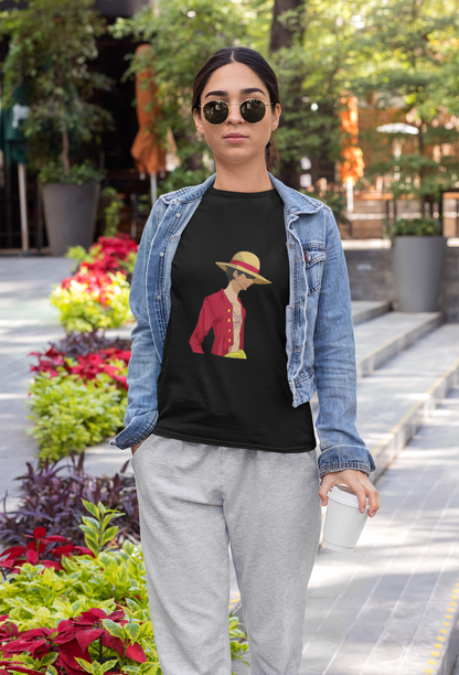 Anime Women's Round Neck Luffy T-Shirt - Kiseki Apparels