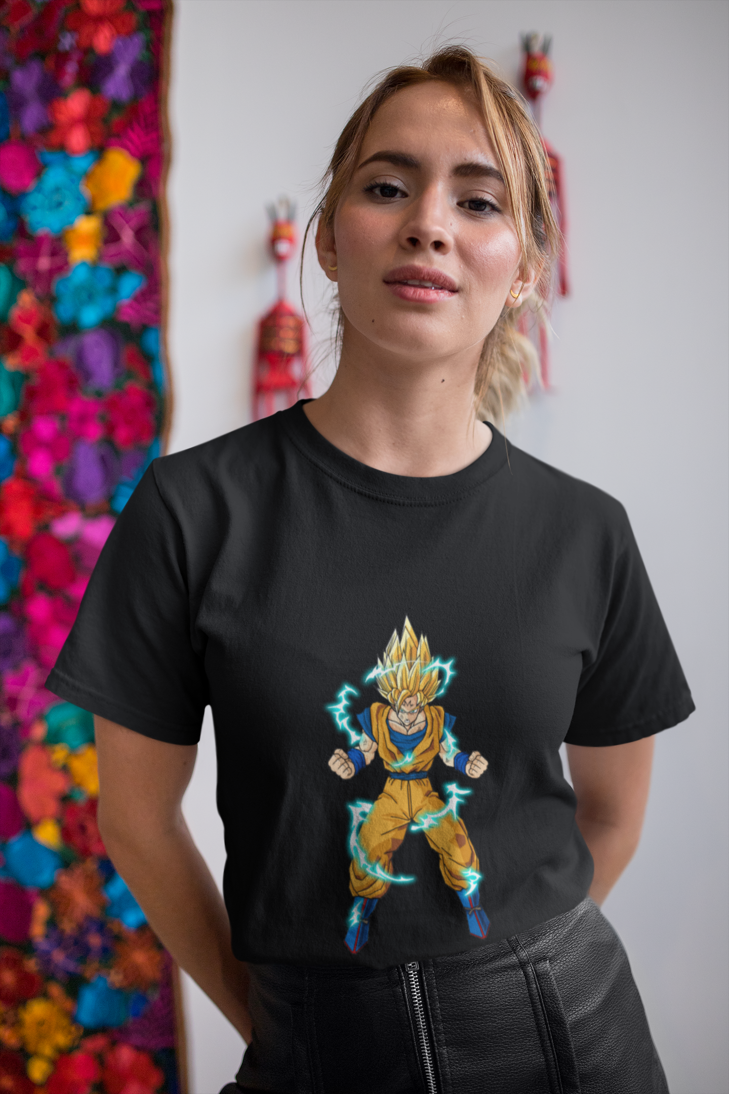 Saiyan Goku Women's Round Neck T-Shirt - Kiseki Apparels