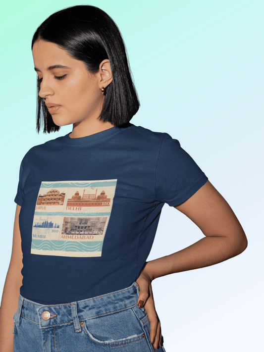 Women's Heritage Stamp Round Neck T-Shirt - Kiseki Apparels