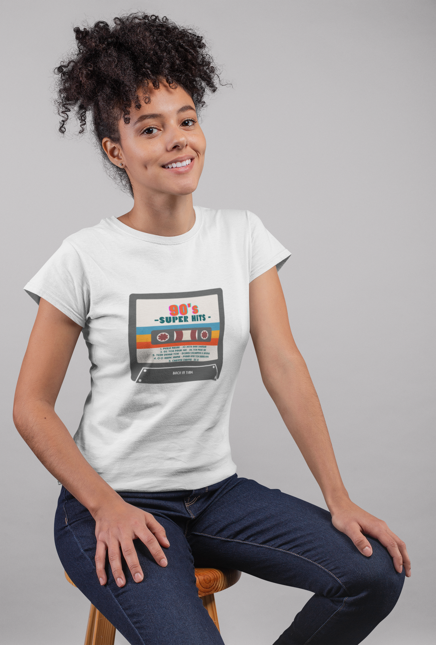 Retro Cassette Women's Round Neck T-Shirt - Kiseki Apparels