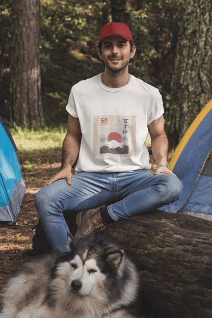 Men's Round Neck Mount Fuji Stamp T-Shirt - Kiseki Apparels