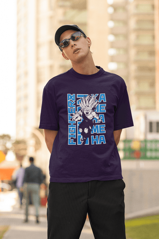 Men's Fighter Vegeta Oversized T-Shirt