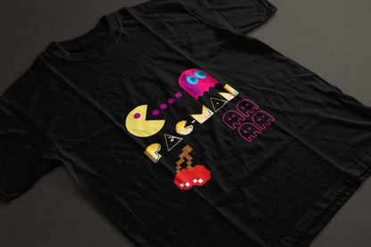 Retro PacMan Men's Round Neck TShirt - Kiseki Apparels